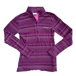 Columbia Purple Aztec Print Half Zip Pullover Sz Small